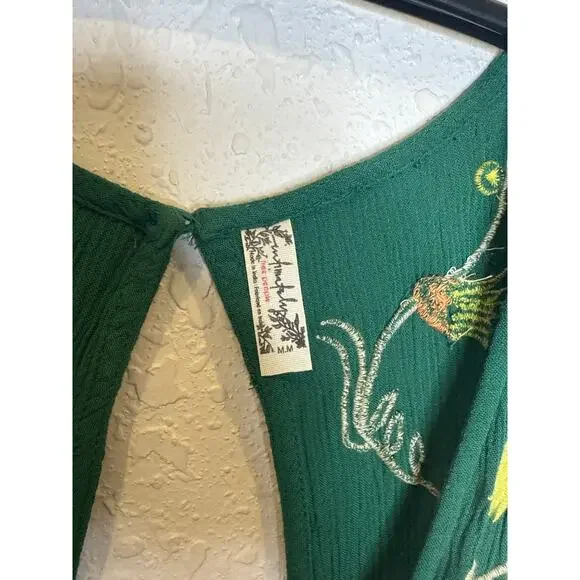 Free People Intimately Embroidered Mini Sleevless Crepe Tunic Dress EUC Sz M - Picture 4 of 16